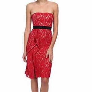 Bcbgmaxazria red lace dress. Size 10